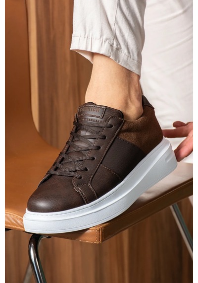 Bağcıklı Erkek Sneaker Kahve Kahverengi