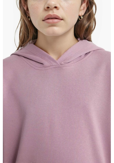 Defacto Kız Çocuk Relax Fit Kapüşonlu Basic Düz Sweatshirt F0008a825aubr347 Bordo