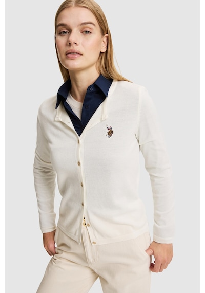U.S. Polo Assn. Kadın Krem Basic Triko Hırka 50327569-vr256 İnci