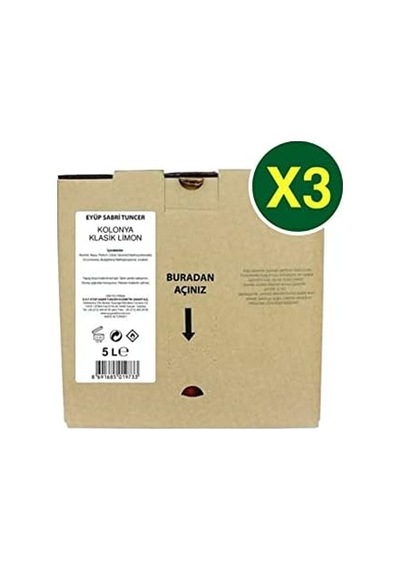 Klasik Limon Kolonyası 5 Lt Dökme Paket X 3 Adet