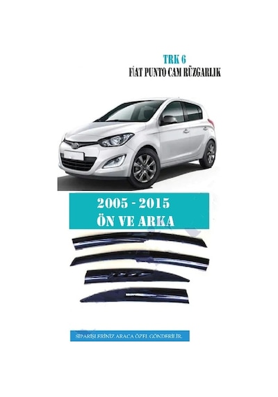 Fiat Punto 2005-2015 Mugen Cam Rüzgarlığı Ön-Arka