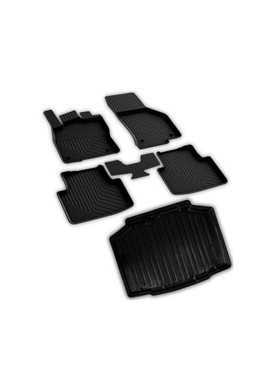 Ferrous Autoaccessories Skoda Kamiq İle Uyumlu 4d Paspas Ve 3d Bagaj Havuzu 2020 Ve Üstü Açık Bej