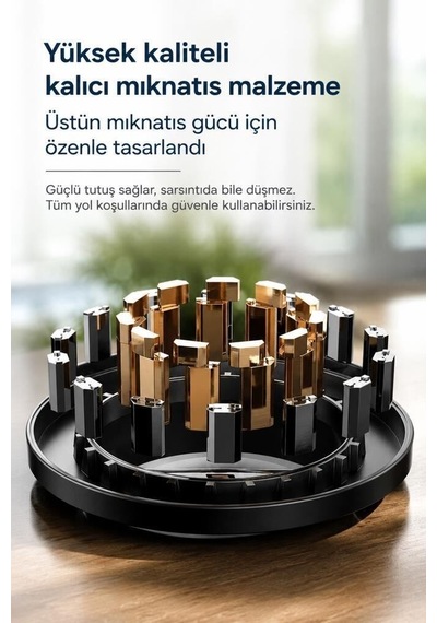 Premium Kompakt Stant Araç Gereci Oto Aksesuar Jx037 Siyah Telefon Tutucu Manyetik