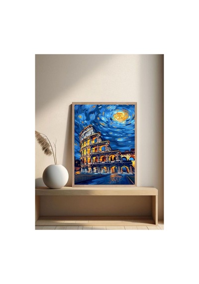 Poster Ahşap Çerçeveli Dekoratif Tablo Çok Renkli - 869083869 Çok Renkli
