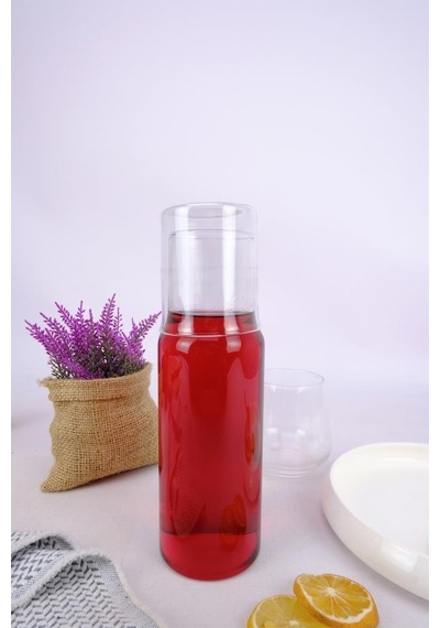 Digithome Cam Kapaklı Başucu Su Ve Meşrubat Sürahisi Karaf Şişe 600 Ml H2o75975 C1-1-18