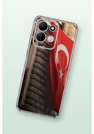 Redmi 17 4g/5g Uyumlu Dev Türk Bayrağı Baskılı Silikon Kılıf