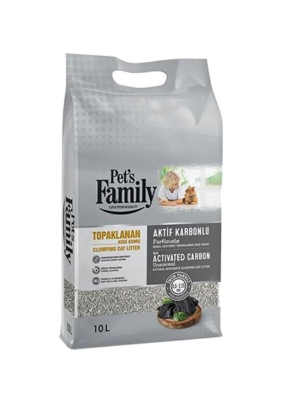 Pet's Family Aktif Karbonlu Topaklanan Kedi Kumu 10 Lt