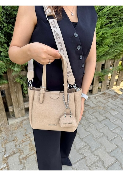 Just Polo Kadın Kum Yeni Sezon 3 Bölmeli Yumuşak Deri Lüks Ve Şık Dokunuş El & Omuz Çantası Shoulder Bag
