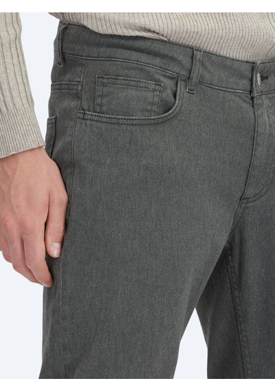 Kip Haki Dokuma Regular Fit Casual Pamuk Karışımlı Pantolon Haki