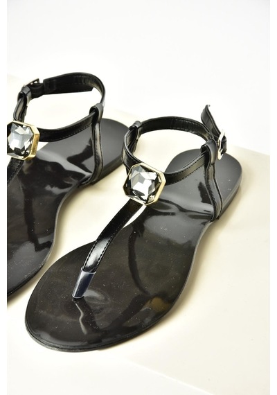 Fox Shoess272095209 Siyah Parmak Arası Kadın Sandalet Siyah
