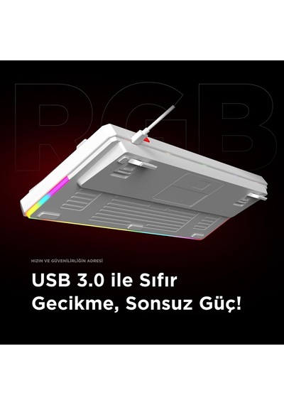 Loyal Usb Hot Swap Rgb Red Switch Mekanik Gaming Oyuncu Klavye Beyaz/gri