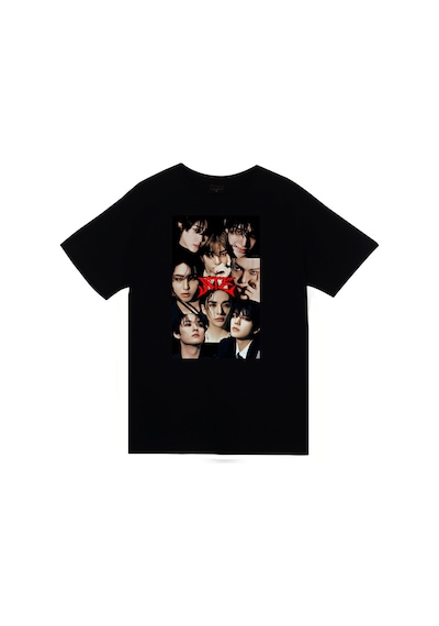 Stray Kids K-pop Müzik Grubu Baskılı Unisex %100 Pamuk Siyah T-shirt SIYAH