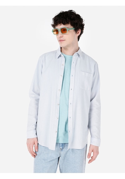 Colin's Colins Normal Kesim Shirt Yaka Cepli Mavi Erkek Uzun Kol Gömlek Cl1069260 Cl1069260 Q1.v1 Lbl Açık Mavi