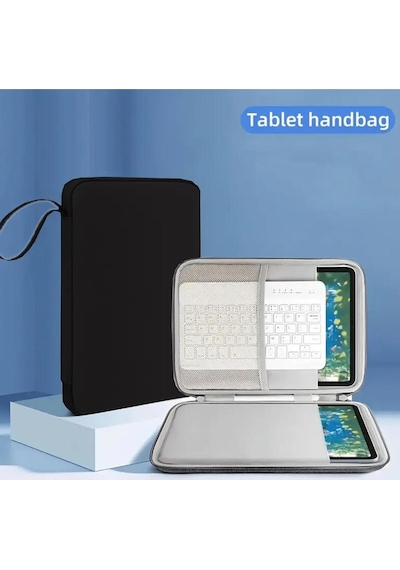 Bölmeli Tablet Ve Notebook İçin Dayanıklı Koruma Kılıfı Taşınabilir Çanta Siyah