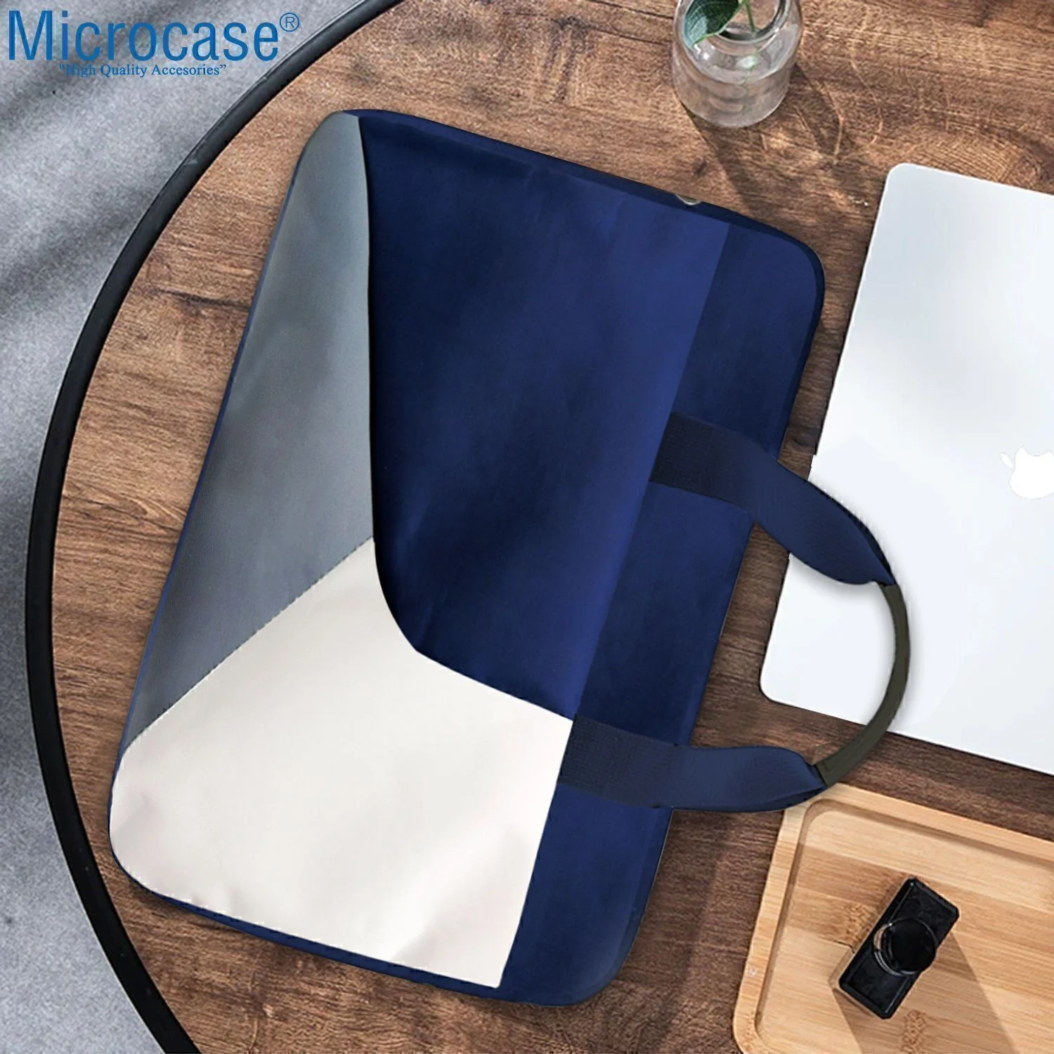Microcase Honor Magicpad 4 12.3 İnch İle Uyumlu Tablet Çantası 2 Bölmeli Al4228 Lacivert Gri Krem Diğer