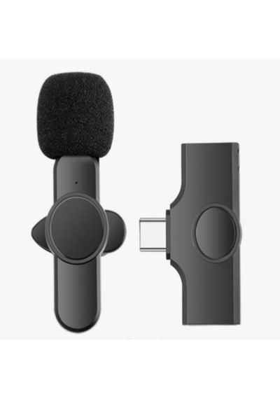 Kablosuz Yaka Mikrofonu Typec Apple Uyumlu iPhone Dönüştürücülü Android Mikrofon