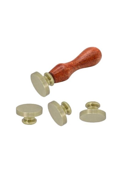 Boş Mum Mühür Pirinç Damga Başlığı Yuvarlak 25mm Bronz