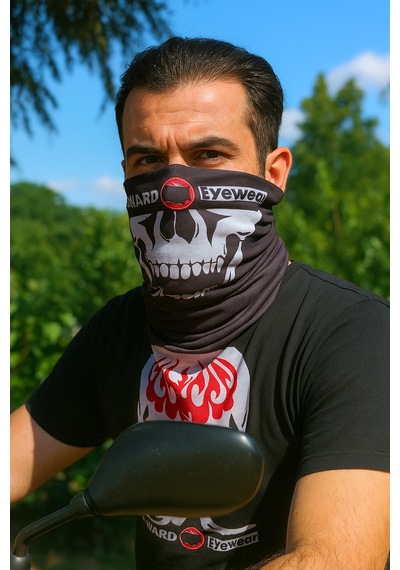 Sticker Works Motorcu Skull Buff Maske Outdoor Boyunluk Unisex Bandana Standart