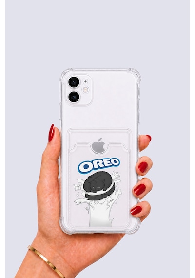 Hepsi Apple iPhone Uyumlu 11 Kartlıklı Oreo Desenli Kılıf Najmaddin Çok Renkli