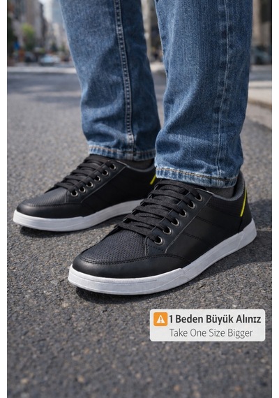 Ghattix Erkek Spor Ayakkabı Günlük Kullanım Siyah Beyaz