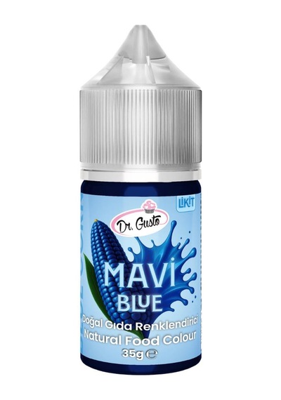 Likit Mavi Doğal Gıda Boyası 35 G Bitkisel Kaynaklı, Pasta Ve Tatlılar İçin Katkısız Sıvı Renk Boyası