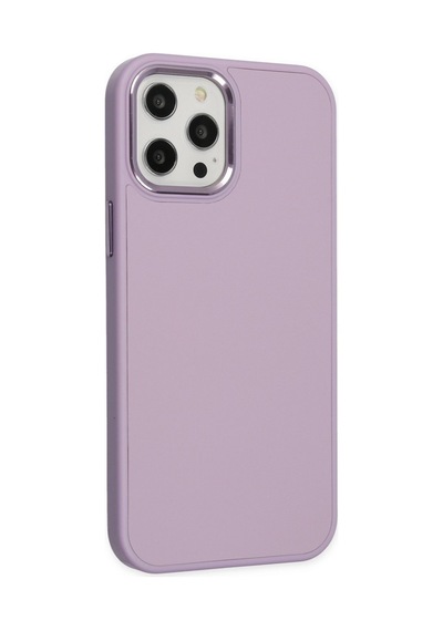 Apple iPhone Uyumlu-  12 Pro Max Kılıf Asya Deri Silikon - Lila
