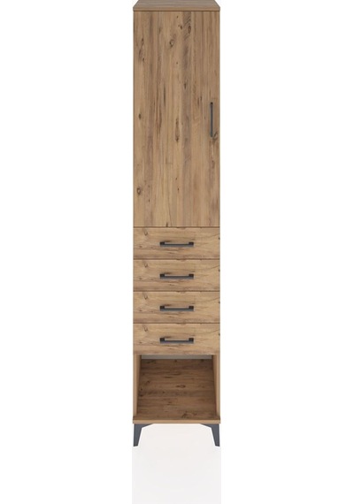 Hyperion Dolap 2 Raflı 4 Çekmeceli Tek Askılı 44x44x221 Çam-çam Atlas Çam