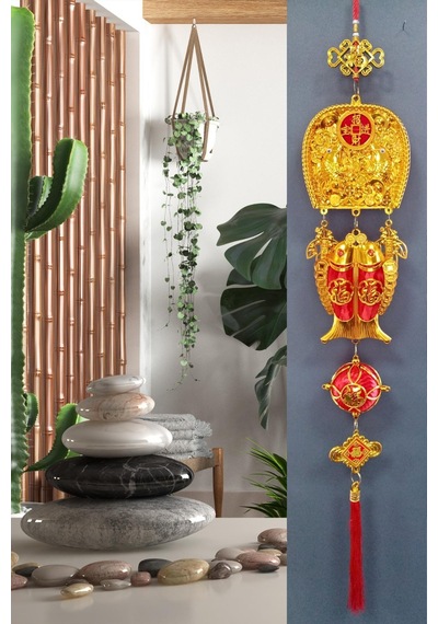 Feng Shui Koi Balıkları Şans Ve Bereket Askılık 100 Cm