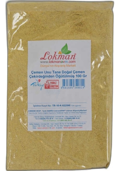 Çemen Unu Tane Doğal Çemen Çekirdeğinden Öğütülmüş 100 Gr Paket