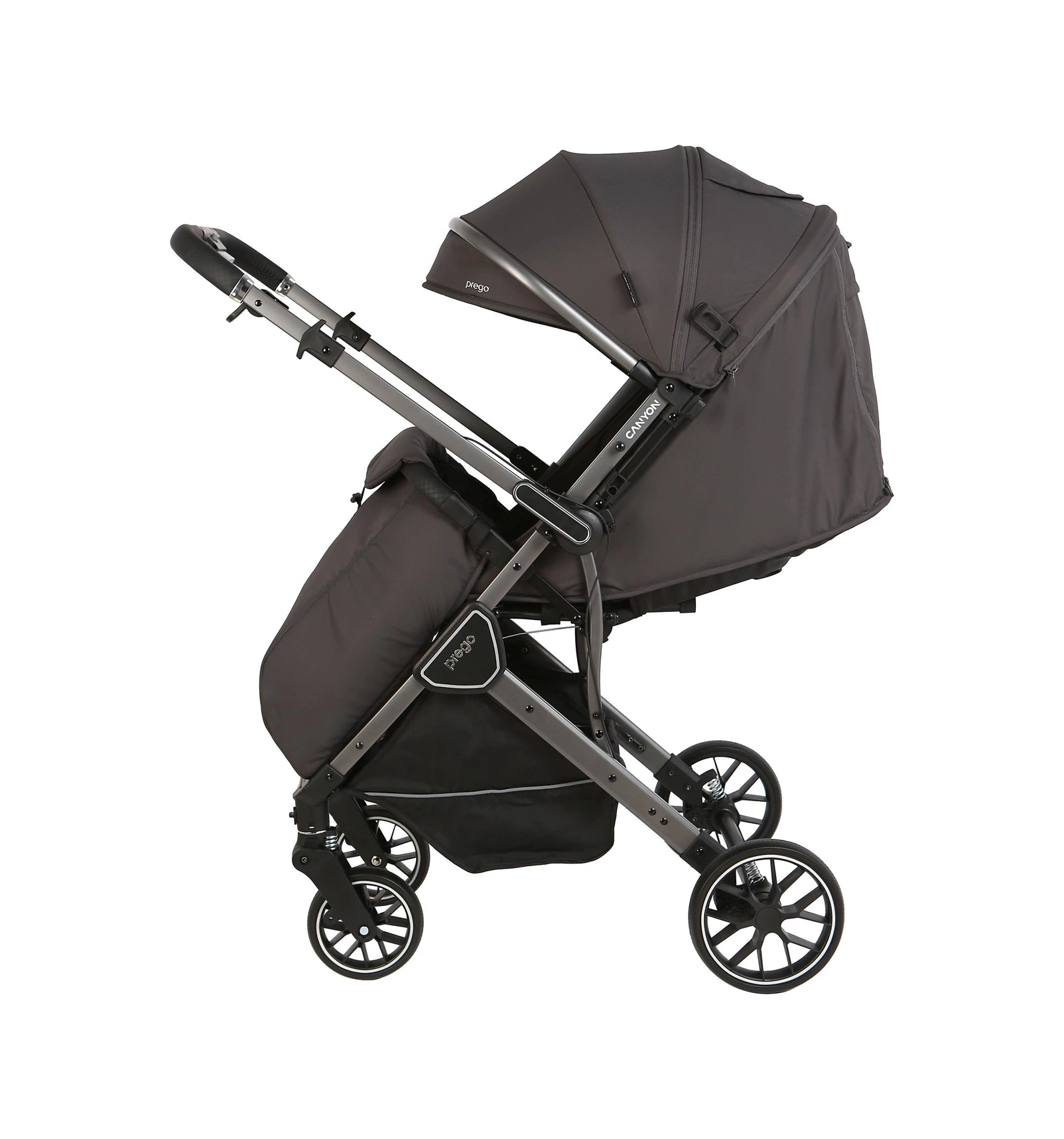 Prego Canyon Koldan Çift Yönlü Kabin Boy Bebek Arabası Gri