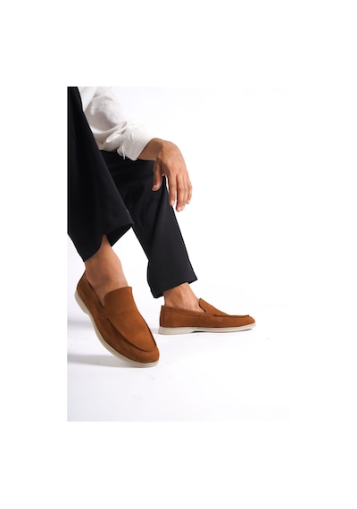 Mubiano Hakiki Deri -mbkry22103tb Taba Nubuk Erkek Loafer Taba