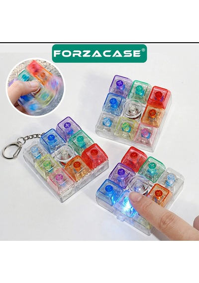 Forzacase 8 Tuş Mavi Switch Rgb Mekanik Tuş Takımı Keycap Anahtarlık - Fc1220 Çok Renkli