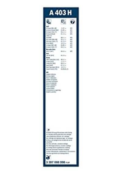 Bosch Arka Cam Sileceği - 400 Mm Vw Volkswagen Caravelle T6 2015-2021 Sg A403h