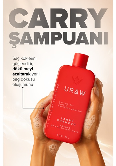 Uraw Carry Yoğun Saç Dökülmesine Karşı Bakım Şampuanı 400 ML