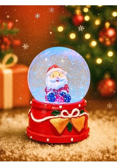 2026 Yeni Yıl Led Işıklı Noel Baba Kar Küresi 2026 Yılbaşı Temalı Dekoratif Süs 048