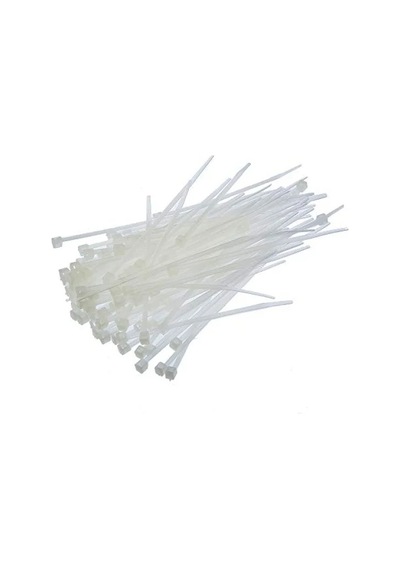 Dayanıklı Beyaz Kablo Bağları 100 X 2.5 Mm 50 Adet 0.45 - Beyaz - Düz - 100m