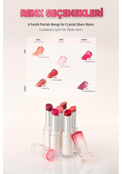 Yoğun Pigmentli Ve Işıltılı Dudak Balmı Crystal Glam Balm 05 Honey Raspberry
