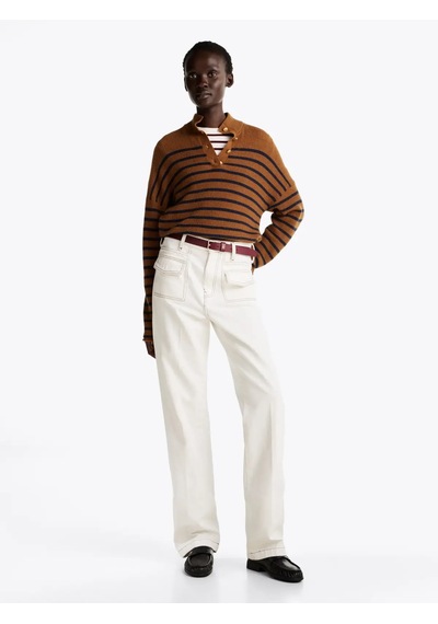 Tommy Hilfiger Relaxed Bootcut Hw C, Ybl Beyaz Kadın Jean Pantolon