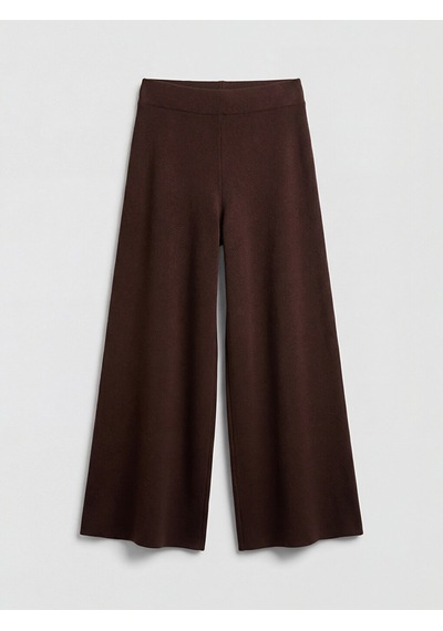 Lcw Modest Kahverengi Beli Lastikli Geniş Paça Kadın Triko Pantolon