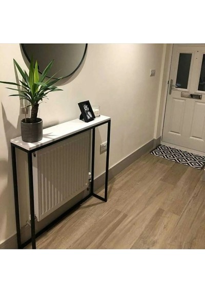 Kuğu Dresuar Antre Salon Dekoratif Kalorifer Kapatıcı Ceviz Ahşap Siyah