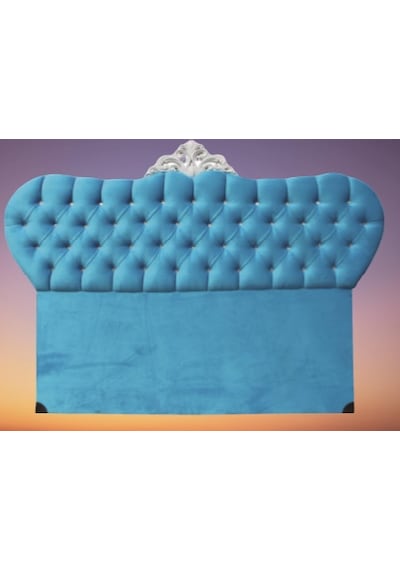 Başlık Alc Avangartmodel 90cm Baby Face Kumaş Modern Kapitone Mavi Renk El Yapımı