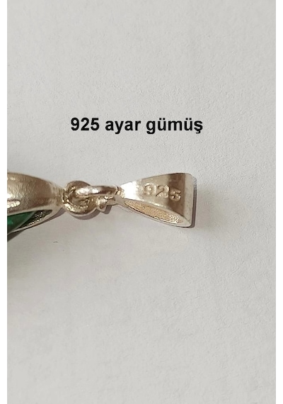 Malahit, Malakit Kolye Ucu Gümüş Malzemeli 400-m4