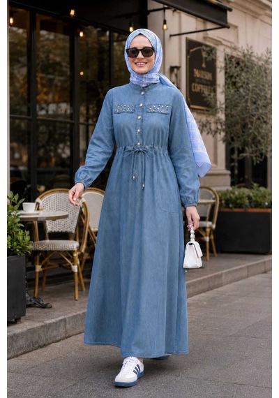 Hb Harma Time Butik Kadın Düğmeli Taş İşlemeli Bağcıklı Açık Mavi Kot Elbise Açık Mavi Açık Mavi Hb Harma Time Butik Kadın Düğmeli Taş İşlemeli Bağcıklı Açık Mavi Kot Elbise Açık Mavi Açık Mavi