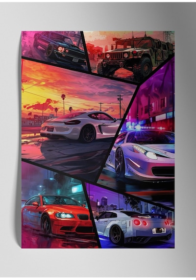 Car Style Gta Edition - Metal Poster Tablo