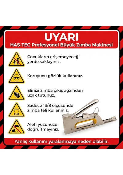 Has - Tec Profesyonel Büyük Zımba Makinesi Deri, Kumaş, Plastik, Ahşap, Mdf, Sunta, Koltuk Dö