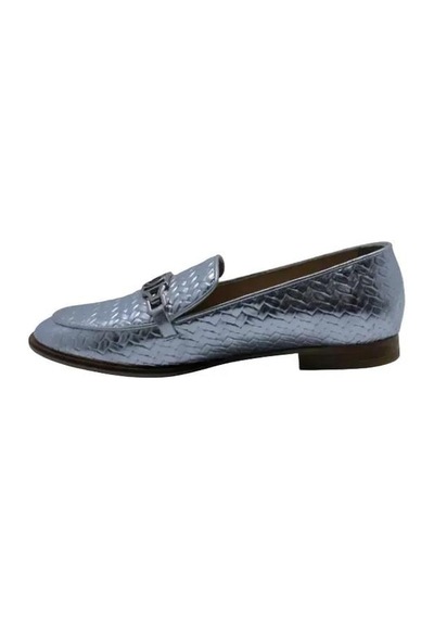 Poletto Hakiki Deri Gumus Loafer Düz 04 2016 80-62 GÜMÜŞ
