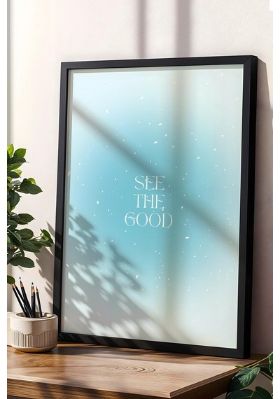 See The Good Çerçeveli Tablo Mavi Aura Enerji Renkleri - İyiyi Gör