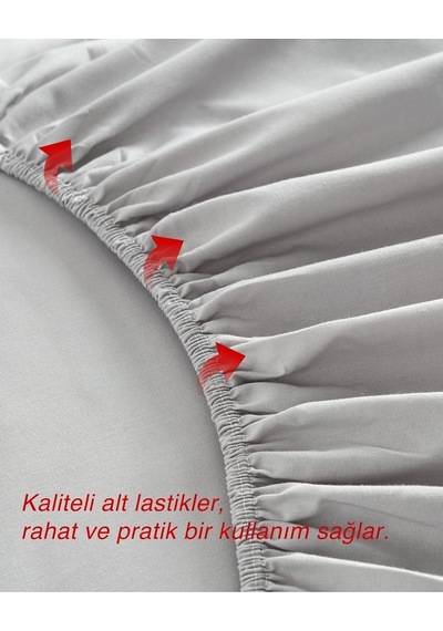 Gri Renkli%100 Pamuklu Penye Kumaşından Tek/çift Kişilik Lastikli Çarşaf 7 Farklı Ebat Gri Çift Kişilik 140 X Genel