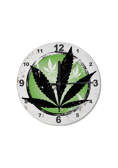 Marijuana Yaprak Ahşap Duvar Saati (407612792) Ahşap