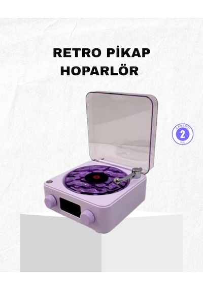 Retro Pikap Hoparlör Bluetooth Aux Usb Type-c Projektörlü 360 Sesli Taşınabilir - Lisinya